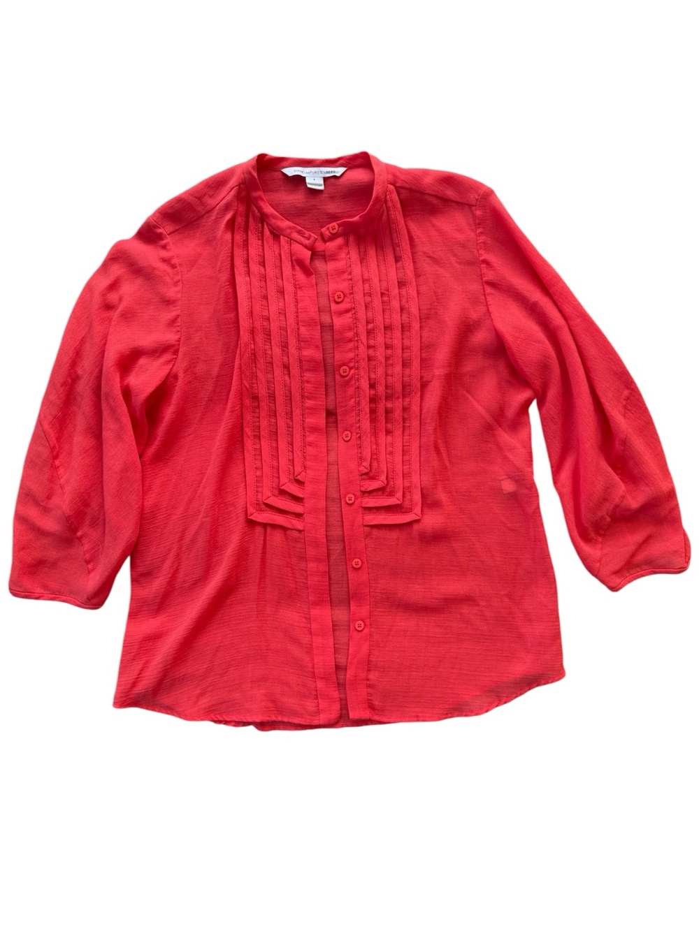 Diane Von Furstenberg Hatti Boho Sheer Pintuck Tunic Flowy Blouse Button Front 6